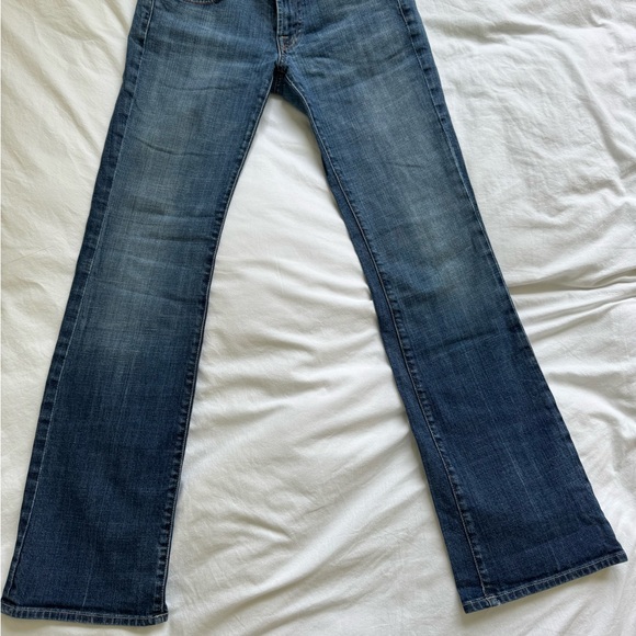 7 For All Mankind Medium Blue Wide Leg Jeans - Picture 3 of 9